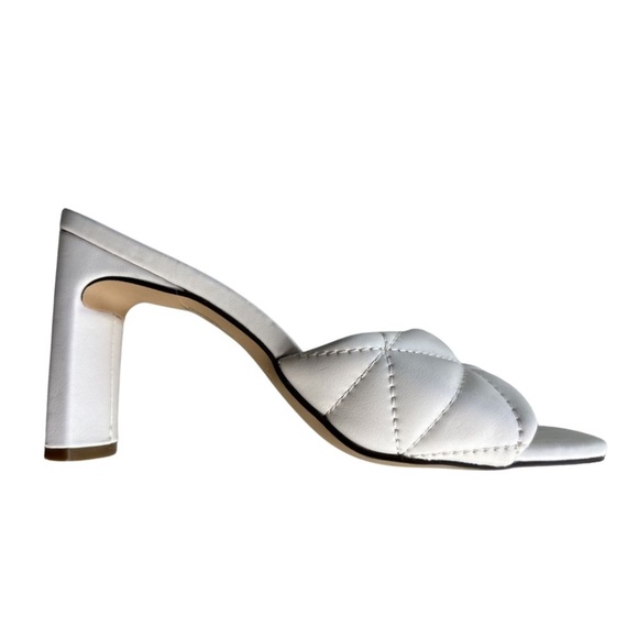 Kyraa Quilted Strap Heeled Sandals - White - Size 6.5 - Picture 3 of 4